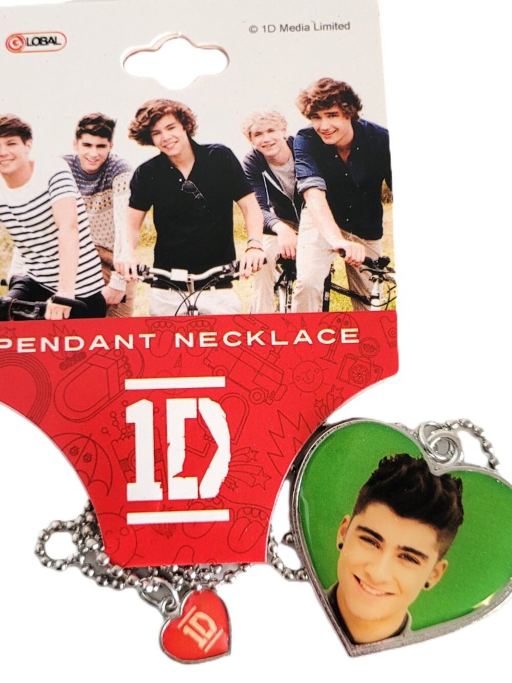 One Direction 1D ZAYN Heart Pendant Necklace Heart Charm  - NEW - Picture 3 of 4